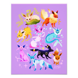 Eeveelutions light purple print fotodruck