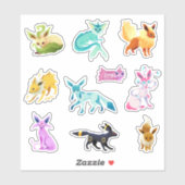 Eeveelutions sticker set (Blatt)