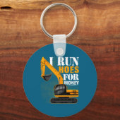 Eever I Run Cute Ss Cute Sss For Money Funny Excav Schlüsselanhänger (Vorderseite)