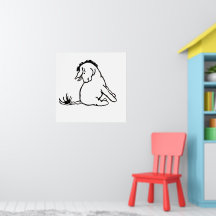 Eeyore Blick auf seinen Schwanz Schwarz-Weiß-Poste