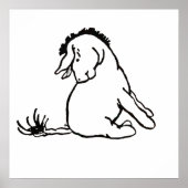 Eeyore Blick auf seinen Schwanz Schwarz-Weiß-Poste Poster (Vorne)