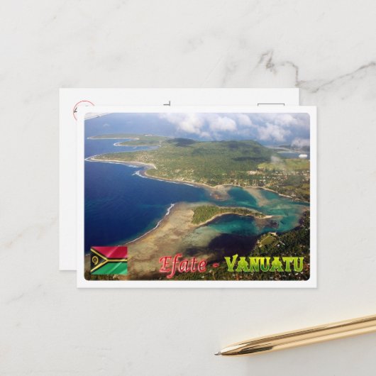 EFate - Erakor Island - Luftsicht - Vanuatu - Postkarte (Vorderseite/Rückseite Beispiel)