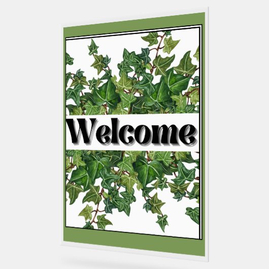 Efeu auf dem Hochzeitszeichen Acrylschild (Winkel)