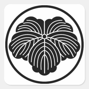 Efeu-Blatt in fadenförmigem Ring Quadratischer Aufkleber