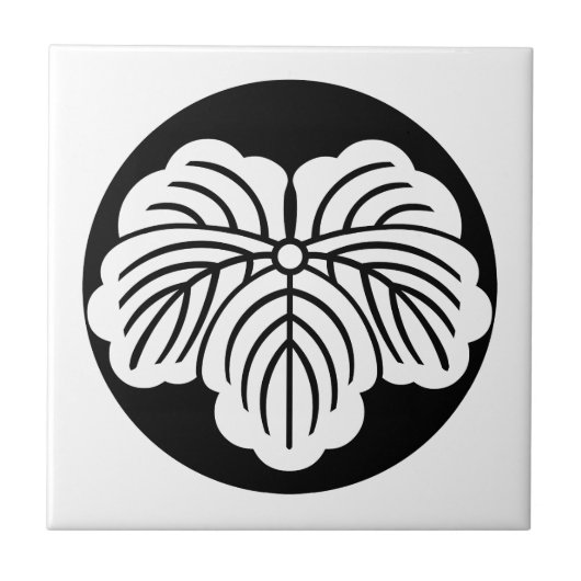 Efeu-Blatt in Reiskuchen Fliese (Vorderseite)