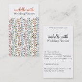 Efeu-Blätter aus Girly Pastellfarben Hochzeitsplan Visitenkarte (Vorne/Hinten)