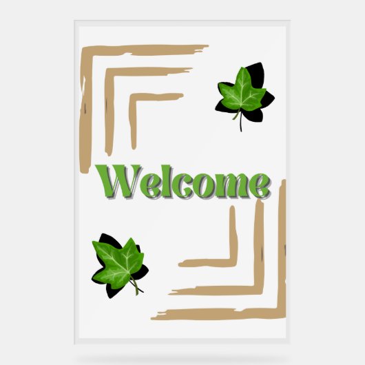 Efeu des Hochzeitszeichens Acrylschild (Vorderseite)