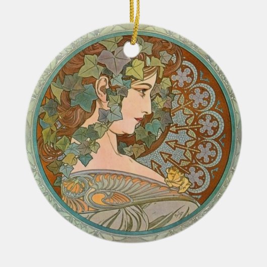 "Efeu" durch Verzierung Alphonse Mucha Keramikornament (Vorne)