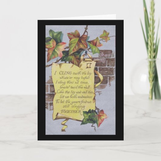 Efeu-Jahrestags-Karte Karte (Vorderseite)