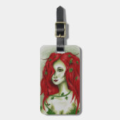Efeu-Nymphe Rotschopf Frau Pixie Fantasy-Kunst Gepäckanhänger (Vorderseite vertikal)