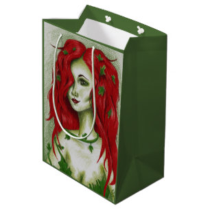Efeu-Nymphe Rotschopf Frau Pixie Fantasy-Kunst Mittlere Geschenktüte