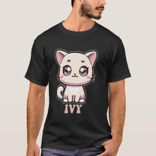 Efeu Süße Kitty Katzen Design für Mädchen Name Ivy T-Shirt