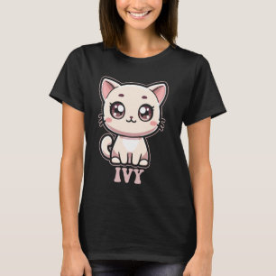 Efeu Süße Kitty Katzen Design für Mädchen Name Ivy T-Shirt