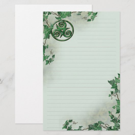 Efeu Triskel gezeichnet Briefpapier (Vorne/Hinten)