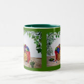 Efeu u. Obstkorb Zweifarbige Tasse (Mittel)