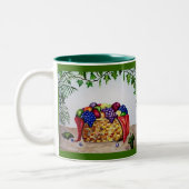 Efeu u. Obstkorb Zweifarbige Tasse (Links)