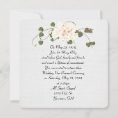 Efeu und Blume auf Texturwäsche Einladung (Vorderseite)