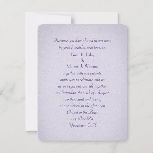 Efeu- und Efeu-Grenze Einladung (Rückseite)