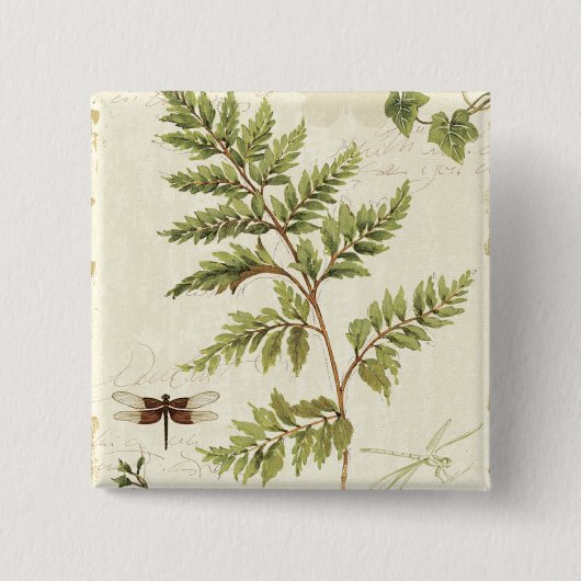 Efeu und Farne Button (Vorderseite)