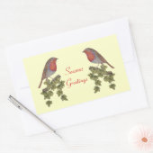 Efeu und niedliche Rotkehlchen zum Weihnachten Rechteckiger Aufkleber (Umschlag)