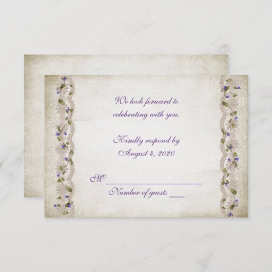 Efeu und Spitzen-UAWG Einladung (Vorne/Hinten)