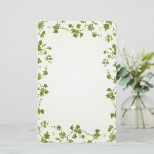 Efeu verlässt Briefpapier (Stehend Vorderseite)