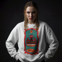 Eff-Kapitalismus Verbrennt Es Tarotkarte Turmsymbo Sweatshirt