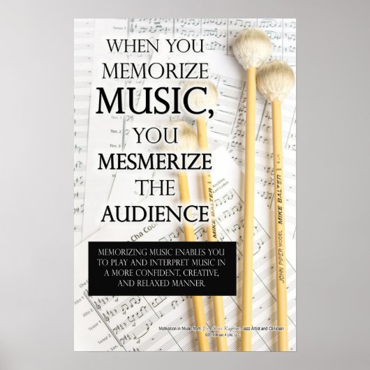 Effect Music Memorization - Music Quotes Poster (Vorne)