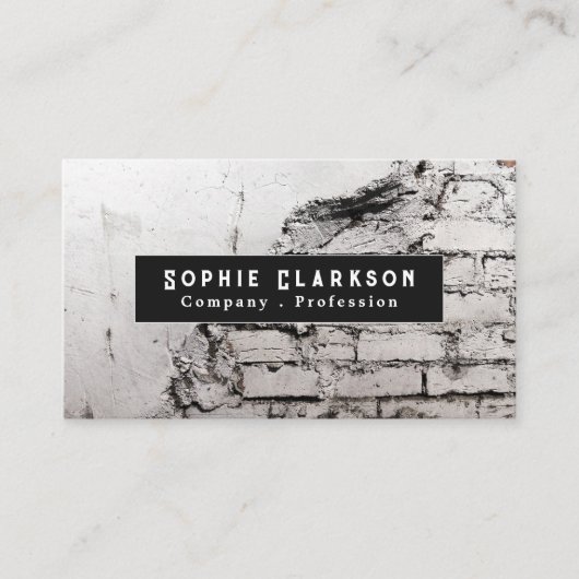 Effekt aus weißem Backstein, rustikal Visitenkarte (Vorderseite)