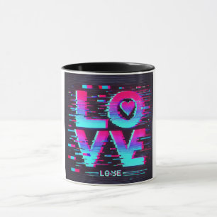 Effekt der digitalen Glitch-Liebe Tasse