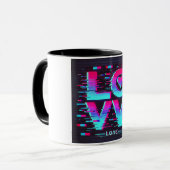 Effekt der digitalen Glitch-Liebe Tasse (Vorderseite Links)