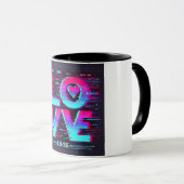 Effekt der digitalen Glitch-Liebe Tasse (VorderseiteRechts)