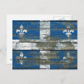 Effekt der Quebec-Flagge auf roten Holzplatten Postkarte (Vorne/Hinten)