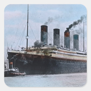 Effektivwert titanisches Belfast Irland Vintag Quadratischer Aufkleber