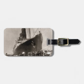 EffektivwertLusitania kommt New York City 1907 an Gepäckanhänger (Vorderseite horizontal)