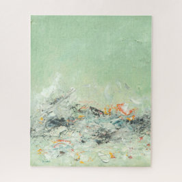 Effervesce - grüne minimalistische abstrakte Kunst Puzzle