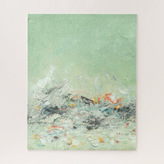 Effervesce - grüne minimalistische abstrakte Kunst Puzzle (Vertikal)