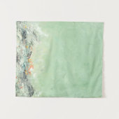 Effervesce - grüne minimalistische abstrakte Kunst Wandteppich (Vorderseite (Horizontal))