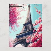 Effiel Tower im Frühjahr Postkarte (Vorderseite)