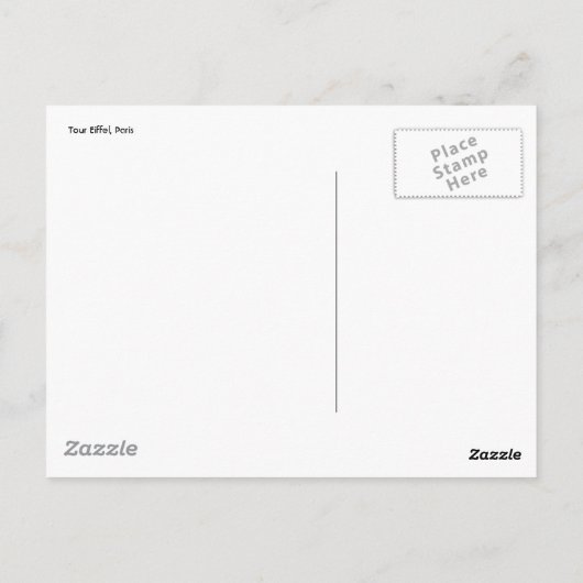 Effiel Tower Postkarte (Rückseite)