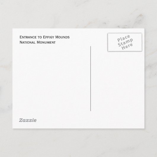 Effigy Mounds Nationalpark Eintritt Postkarte (Rückseite)