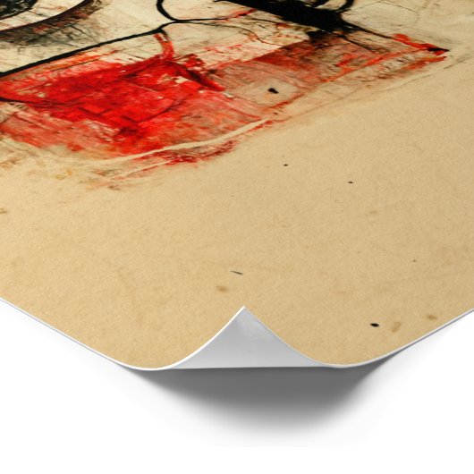 Effigy of Twin - Faces & Eyes Abstrakt Art Poster (Ecke)