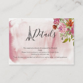 Effiliate Tower Watercolor Wedding Details Card Begleitkarte