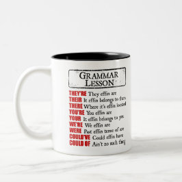 Effin Grammatik-Lektions-Spaß sind sie ihre dort Zweifarbige Tasse