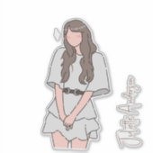 Efforless beauty Girl Anpassbar Aufkleber (Vorderseite)