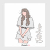 Efforless beauty Girl Anpassbar Aufkleber (Blatt)