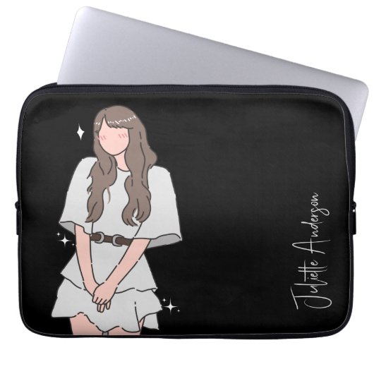 Efforless beauty Girl Anpassbar Laptopschutzhülle (Vorderseite)