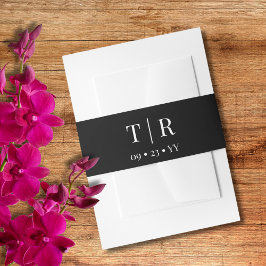 Efforless Charm Black and White Wedding Einladungsbanderole