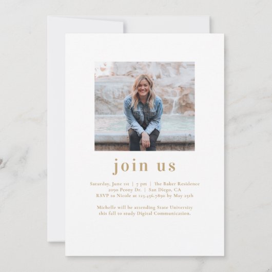 Efforless Charm Editable Color Abschluss Einladung (Rückseite)