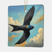 Efforless Wanderer: Farbenfroher Vogelportait Keramikornament (Links)